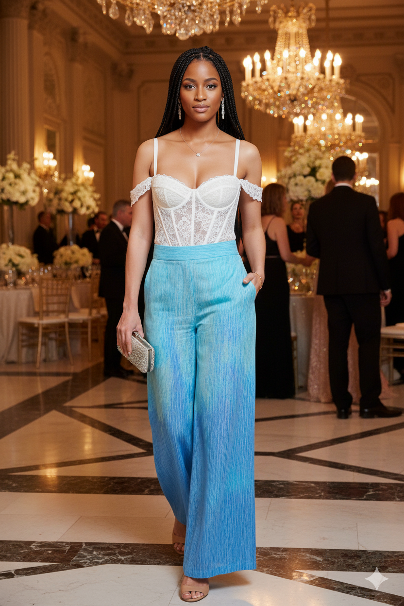 KAHINDO | Ombré Wide-Leg Trousers | Handcrafted Luxury Occasionwear