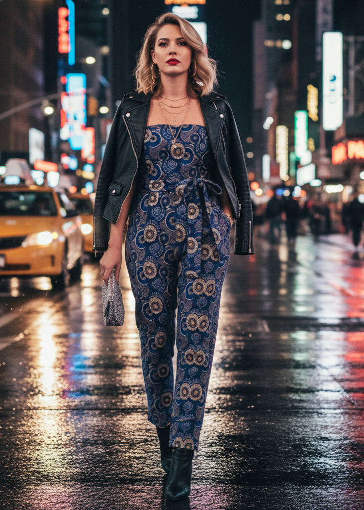 Blue Conakry Jumpsuit