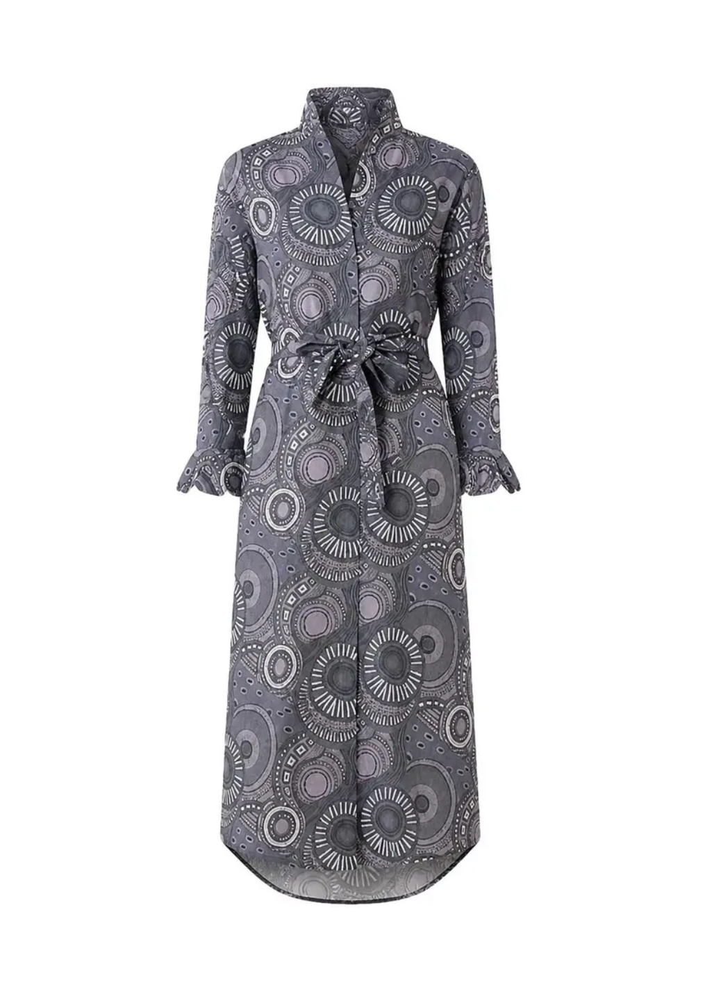 Original Print Cotton Poplin Shirtdress with Belt