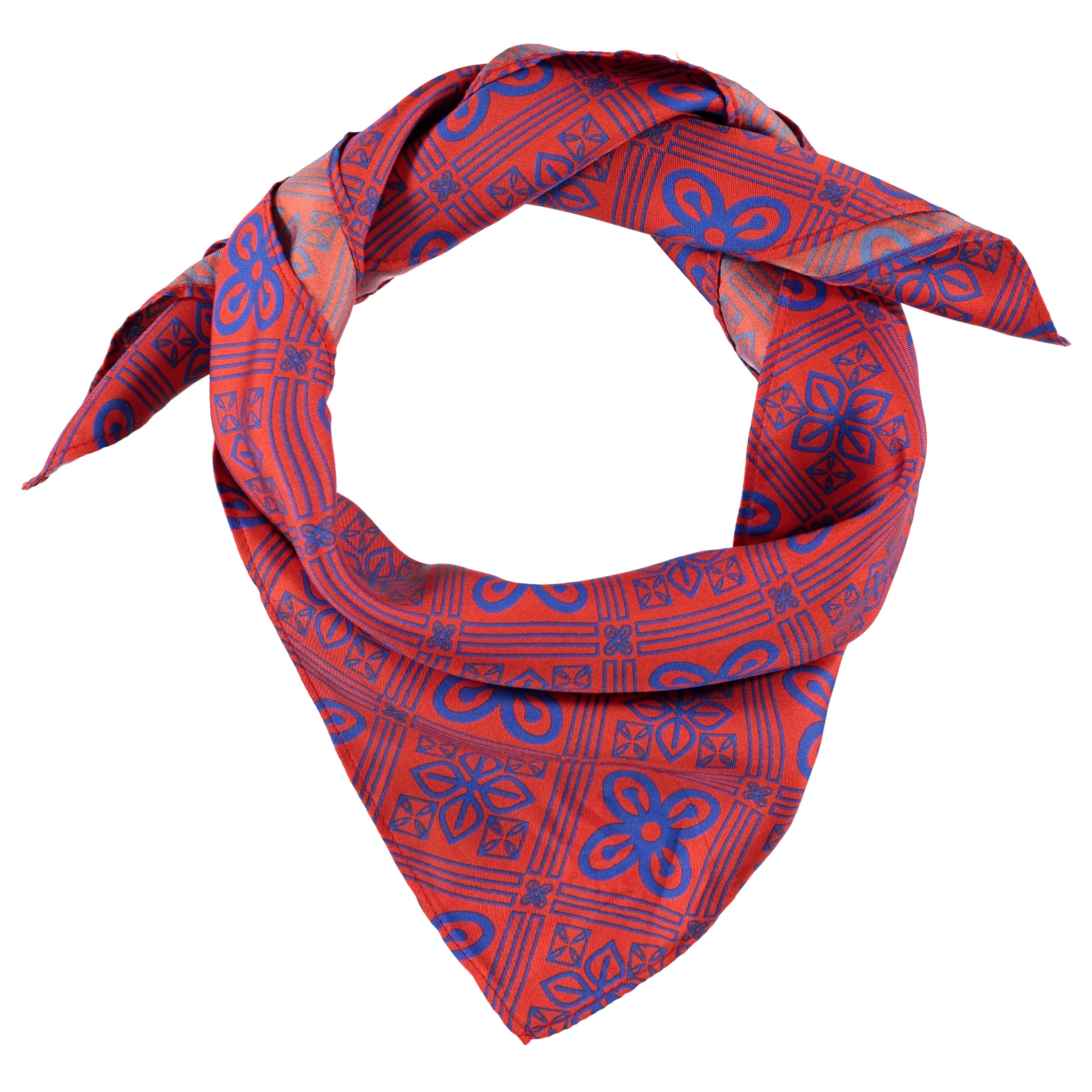 KAHINDO Adinkra Floral Stripe Silk Scarf