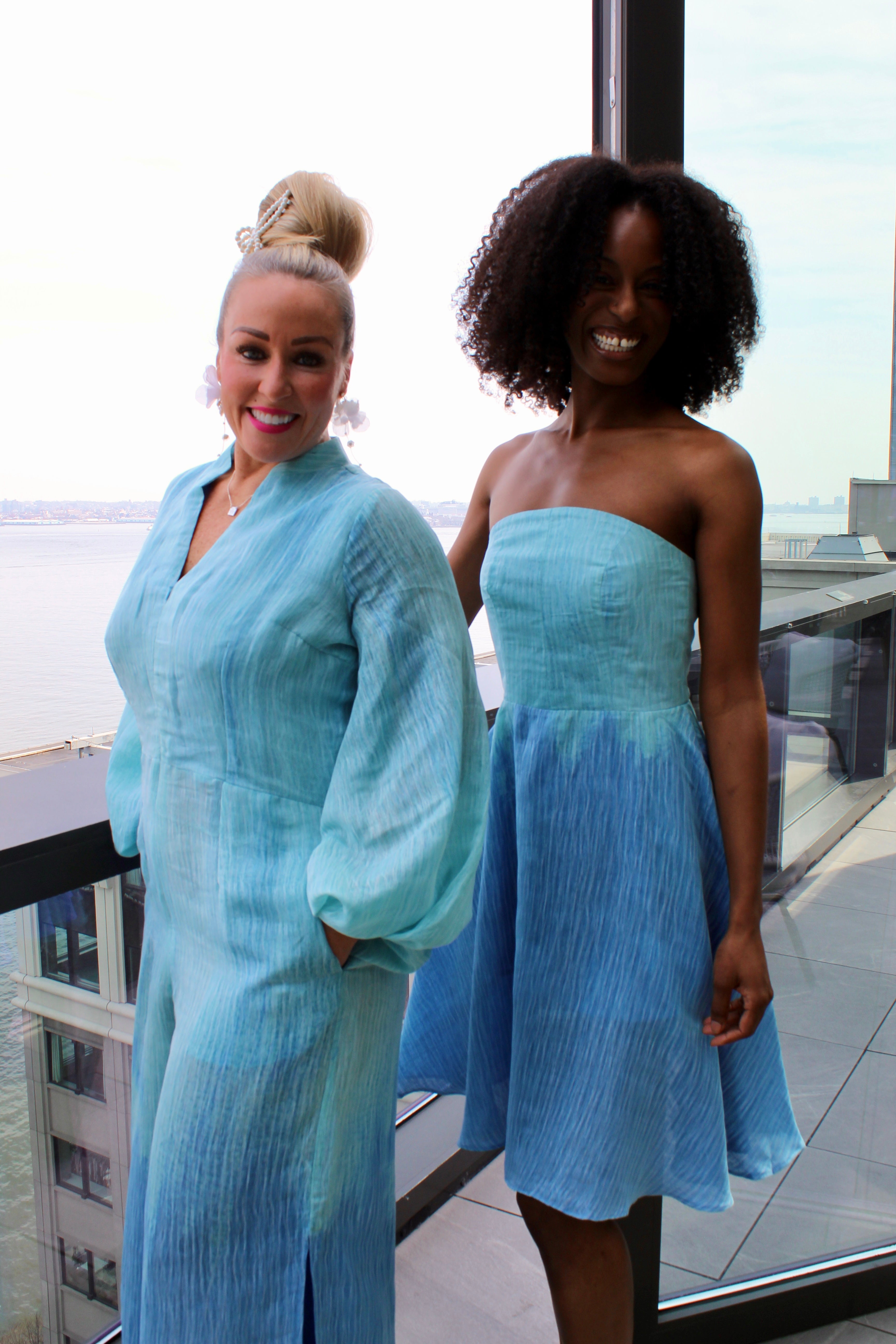 Balloon Sleeve Ombré Organza Jumpsuit | KAHINDO