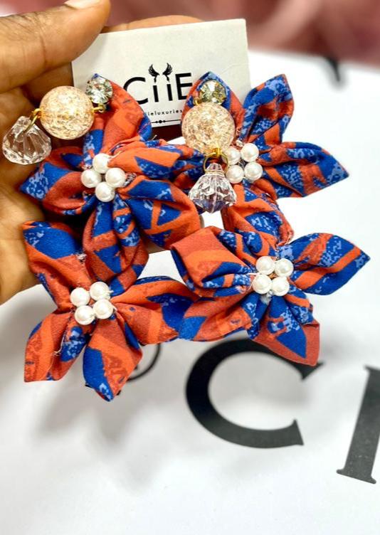 Blue and Orange earrings