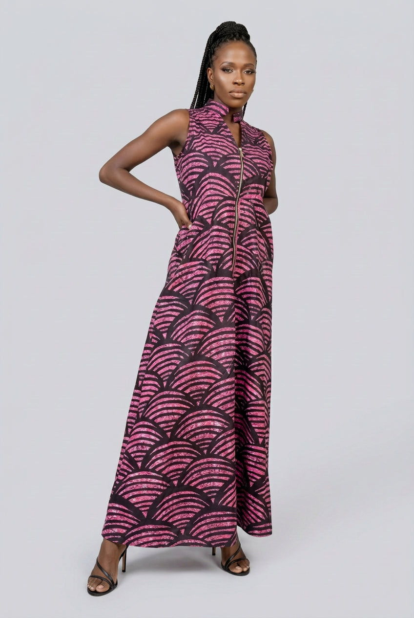 Mwangi Print Cotton Dress with Cutout Back