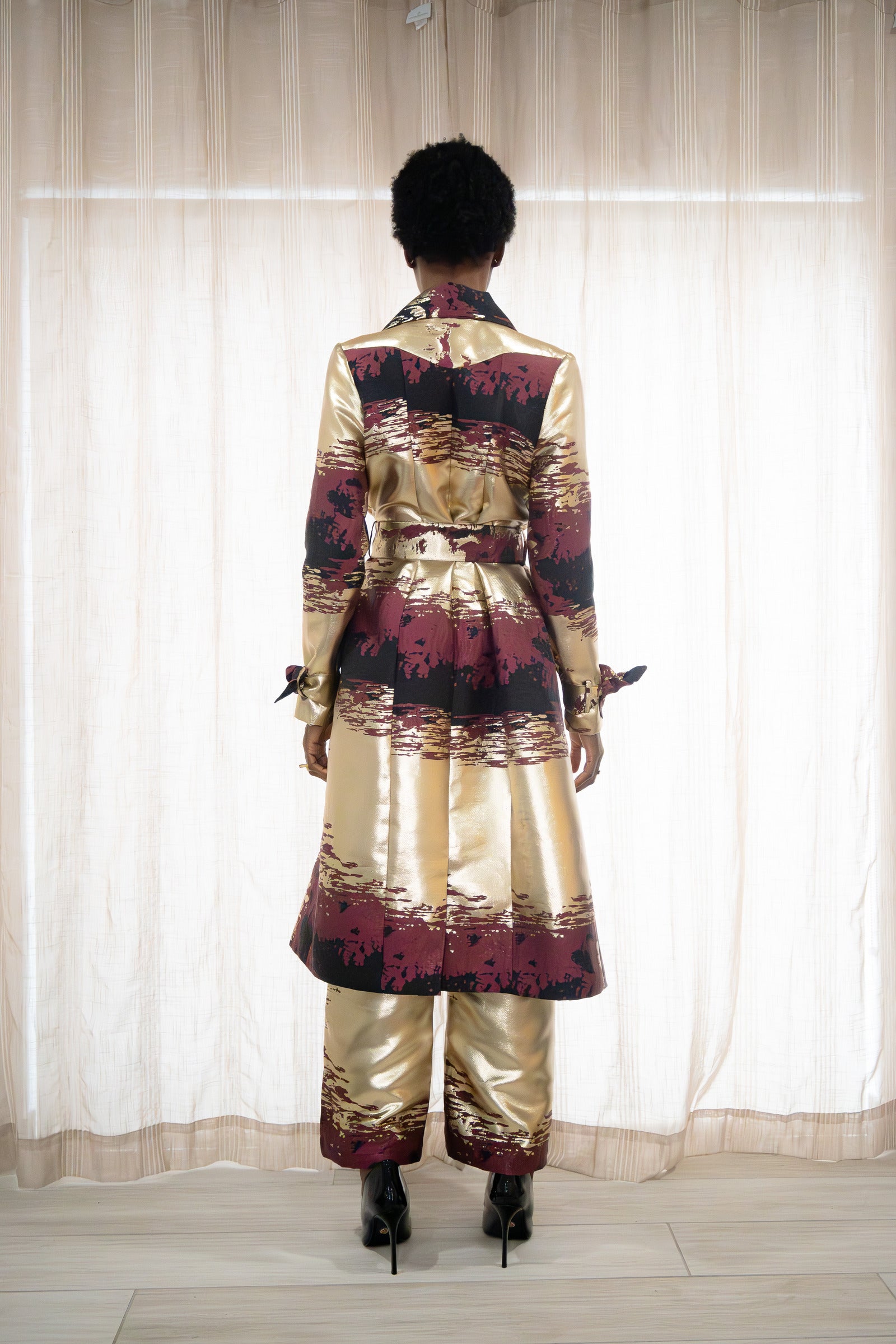 Gold Jacquard Namibia Trenchcoat