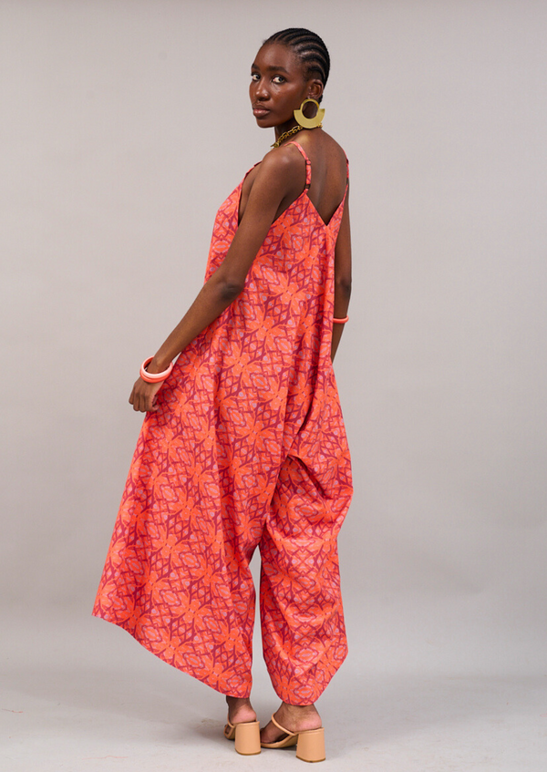 Back view of model wearing the Mount Nelson Jumpsuit looking forward
