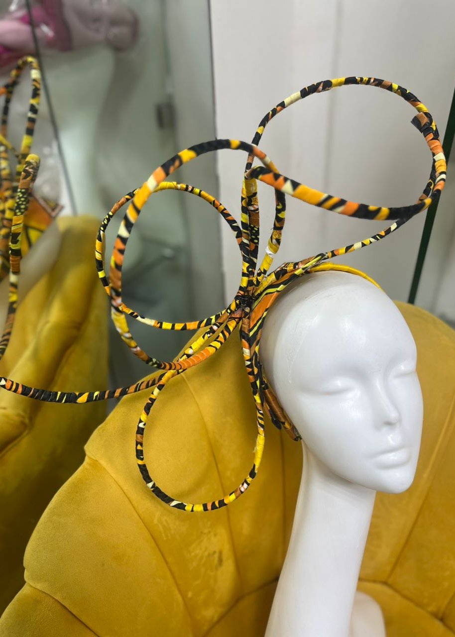 Yellow and Black Headband Fascinator