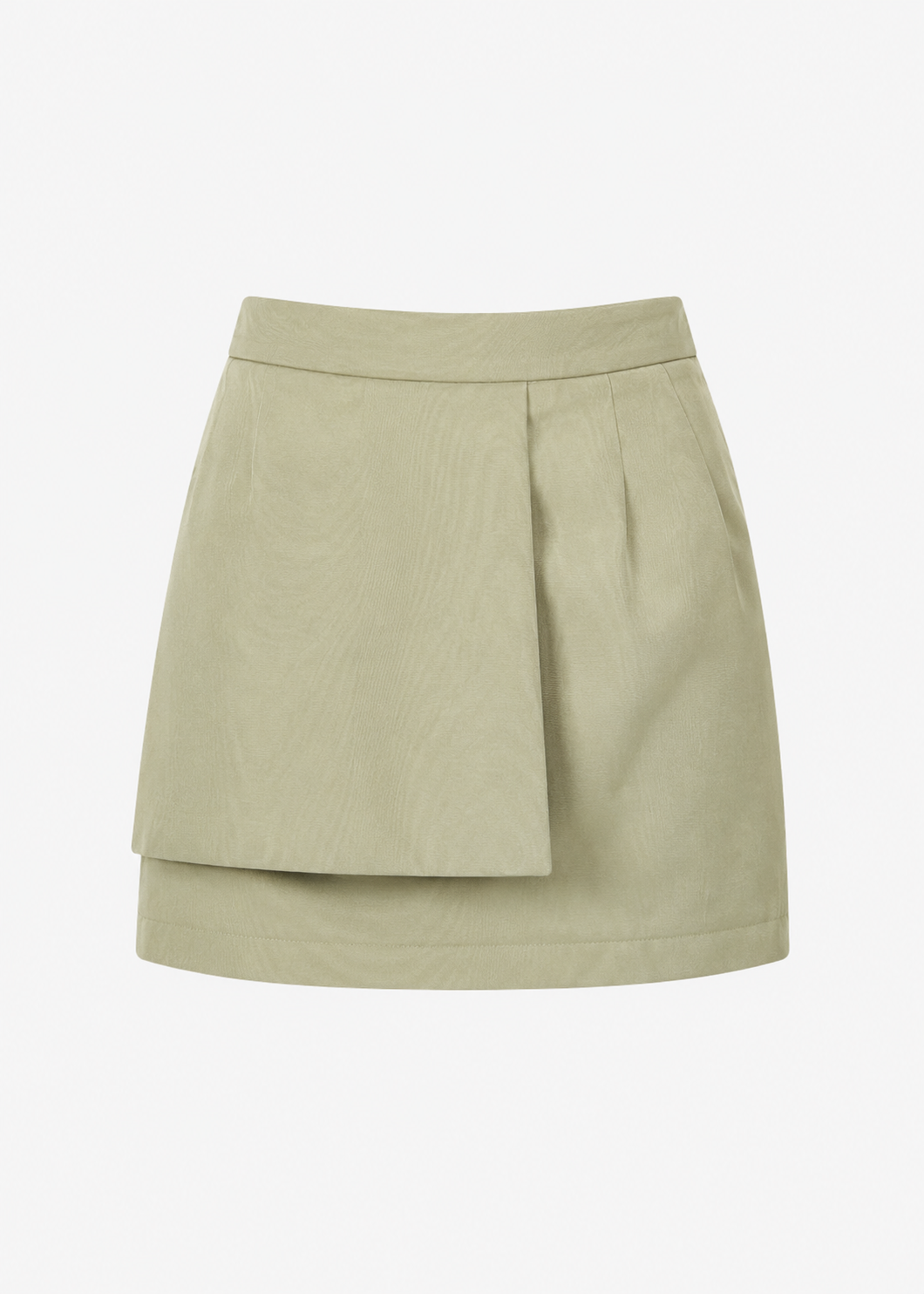 Green Moire Taffeta Mini Skirt