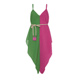 The Blyderiver Playsuit displayed to highlight its pink and green color scheme