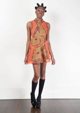woman wearing african inspired short dress