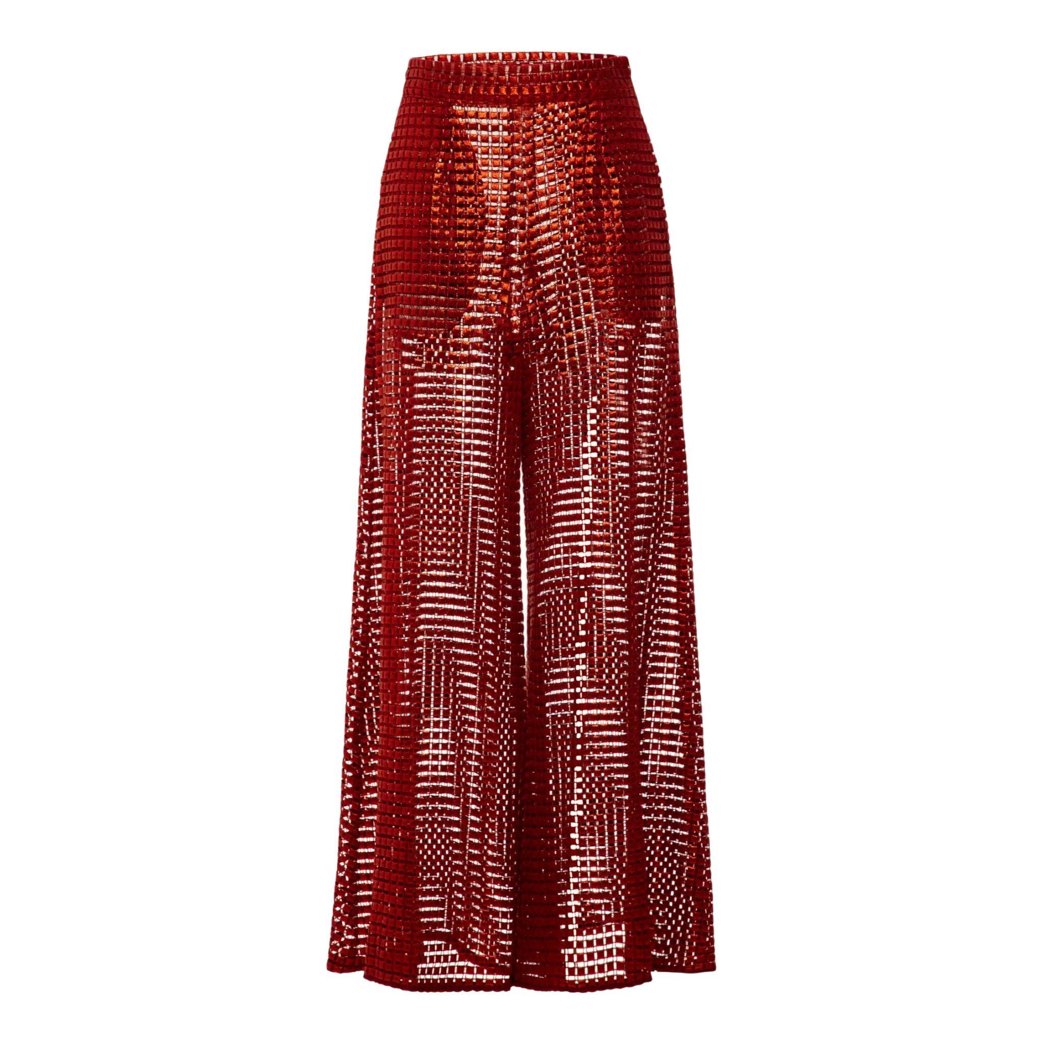 Galu Pants in red with side mesh detail